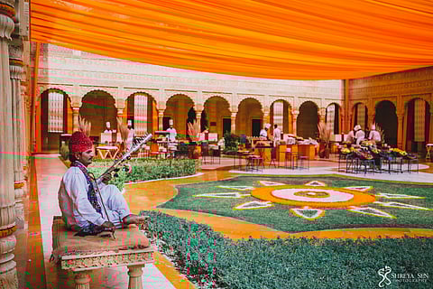 The central courtyard at Suryagarh, Jaisalmer